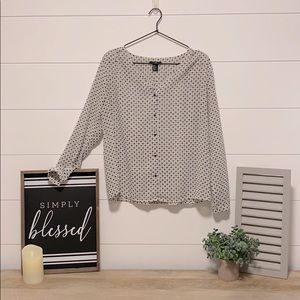 Navy and white blouse